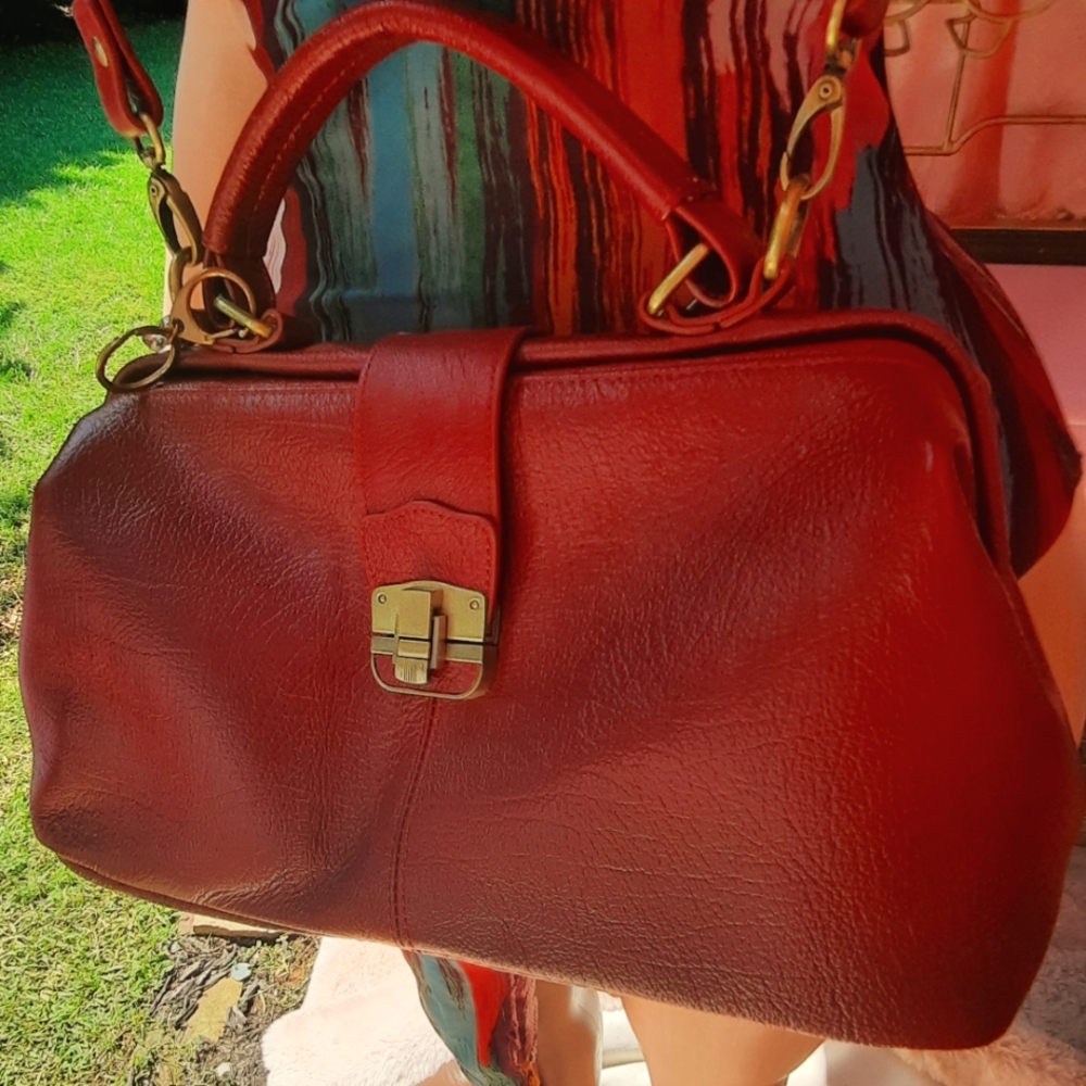 Ameri Leather Doctor’s Handbag Satchel Crossbody … - image 1